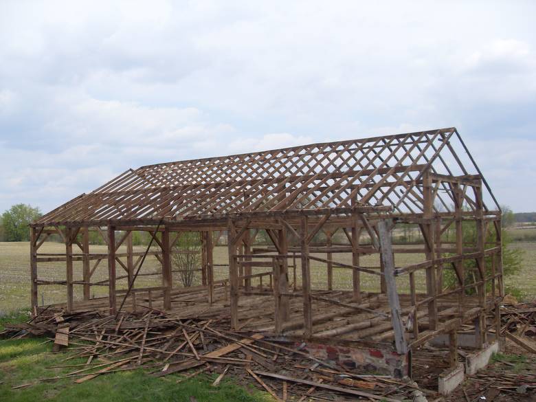 Shafer Barn Exterior with Siding Removed